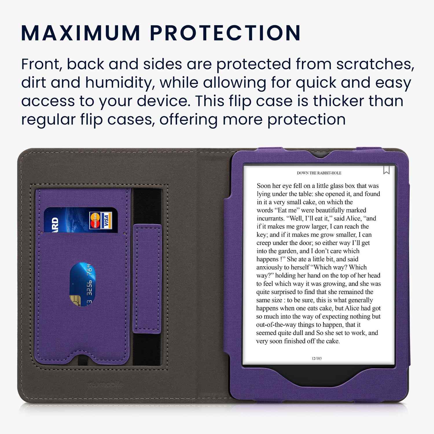 Pouzdro KW Mobile Double Leather - KW5626105 - pro Amazon Kindle Paperwhite 5 (2021) - šedá, fialová