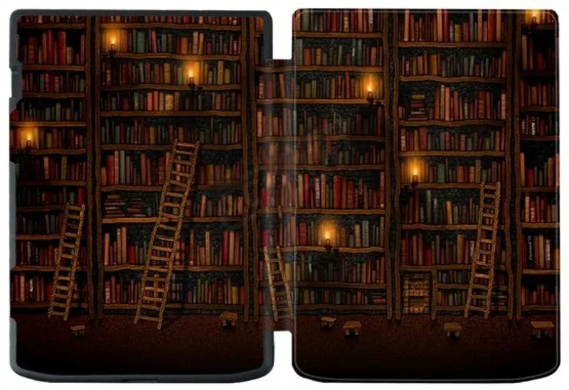 Pouzdro B-SAFE LOCK 3485, obal na Pocketbook 743G InkPad 4 a Pocketbook 743C InkPad Color 2 - motiv Bookcase, magnetické zavírání, AutoSleep