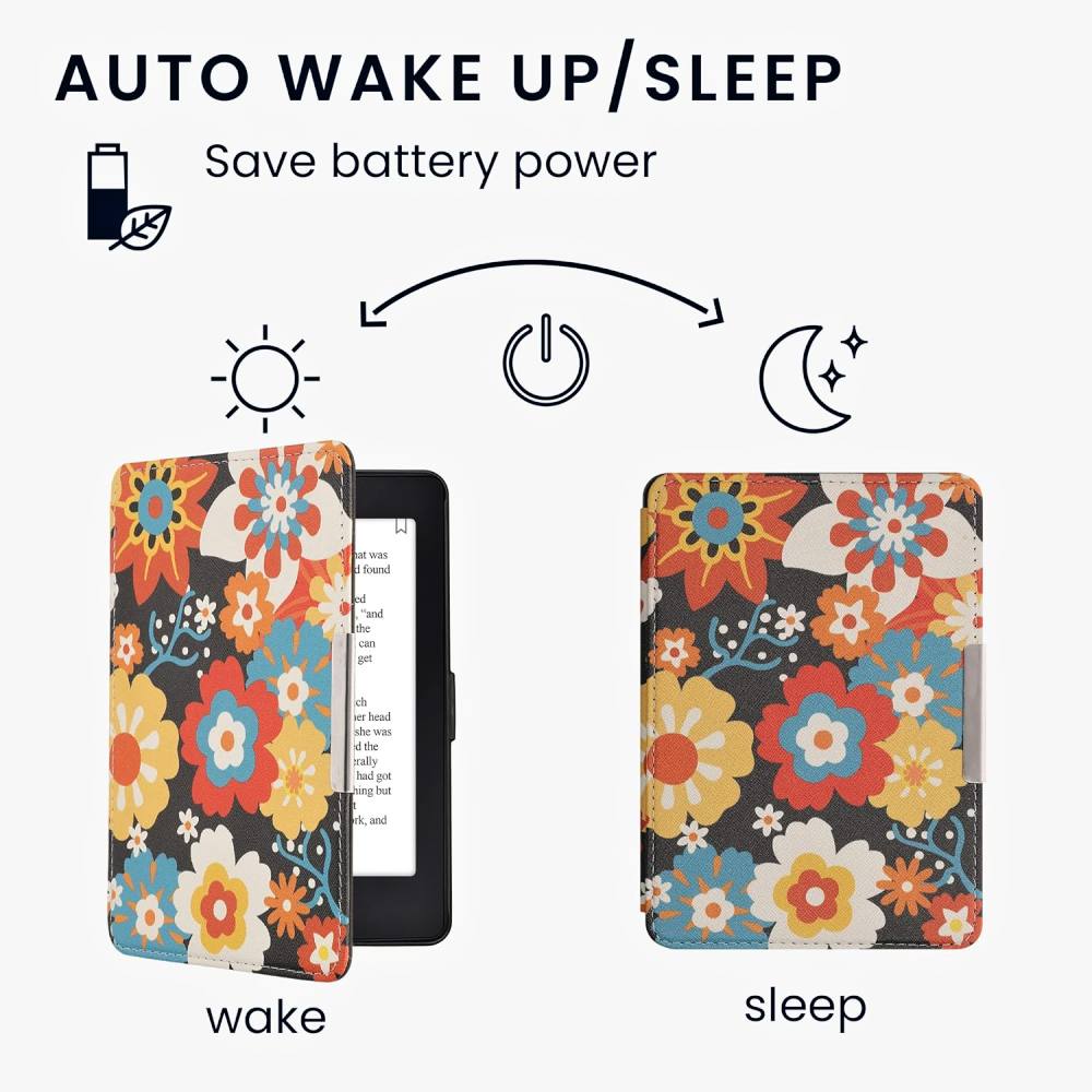Pouzdro KW Mobile - Vintage Flowers - KW2313644 - pro Amazon Kindle Paperwhite 1/2/3 - vícebarevné