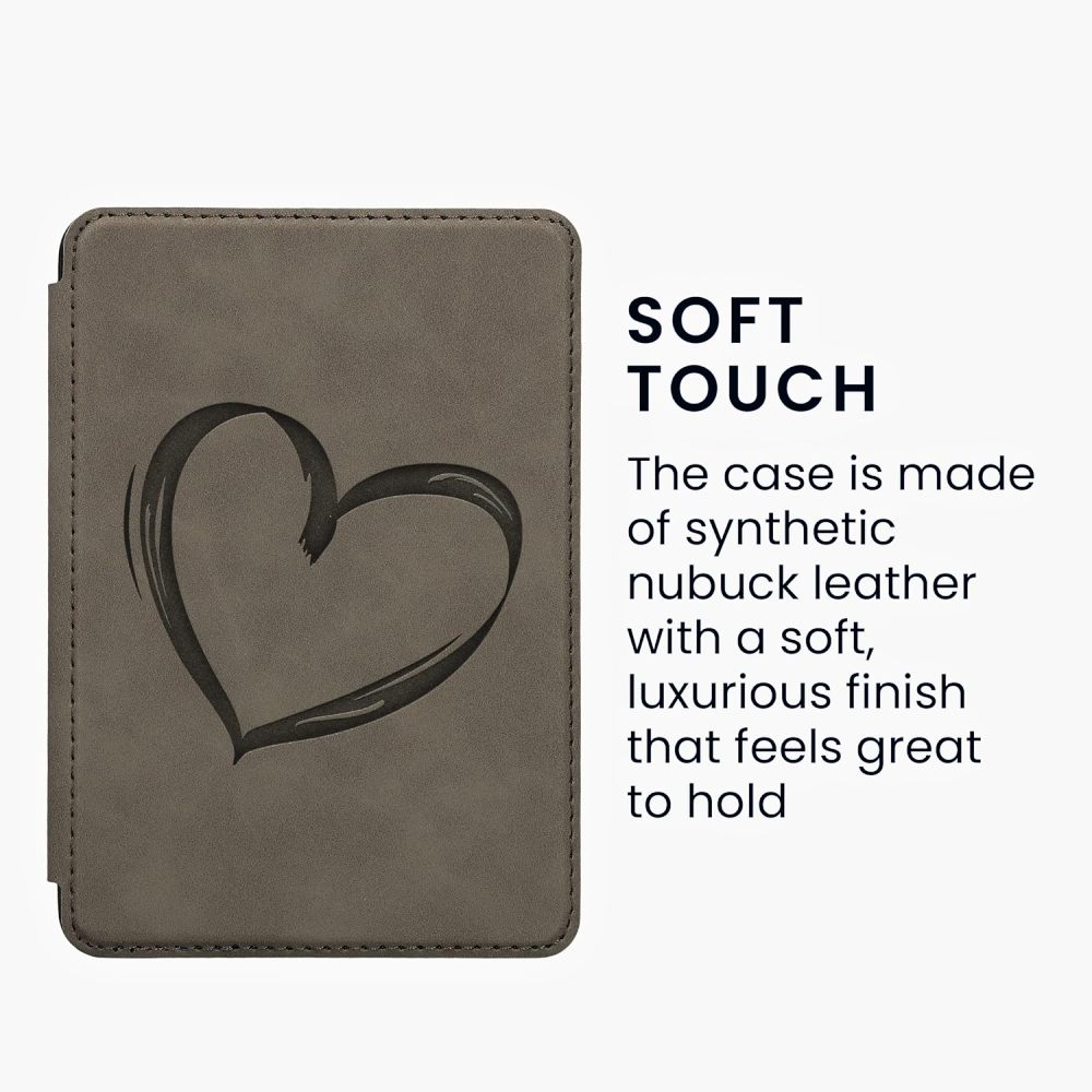 Pouzdro KW Mobile - Brushed Heart - KW5999001 - pro Amazon Kindle 2022 - šedé