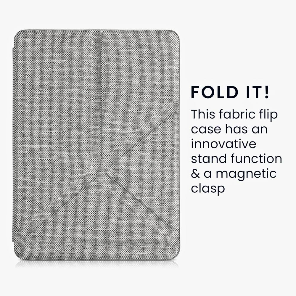 Pouzdro KW Mobile - Origami Textil Light Grey - KW5776525 - pro Amazon Kindle Paperwhite 5 (2021) - světle šedé
