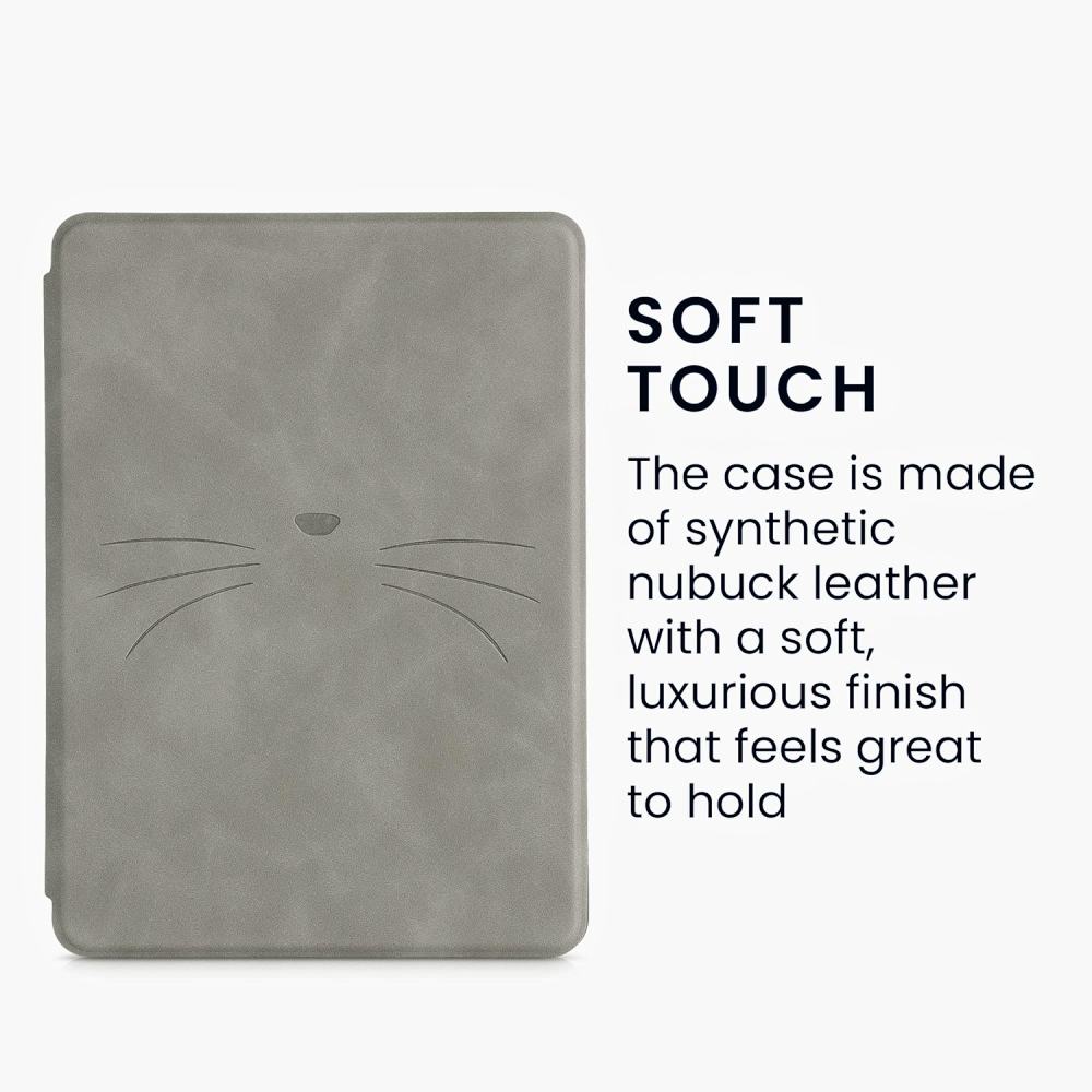 Pouzdro KW Mobile - Meow Meow - KW5625705 - pro Amazon Kindle Paperwhite 5 (2021) - šedé