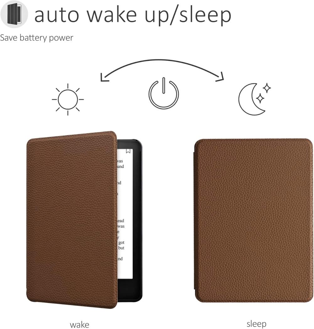 Pouzdro KW Mobile (Kalibri) - Real Leather - KA5781205 - pro Amazon Kindle Paperwhite 5 (2021) - hnědá kůže