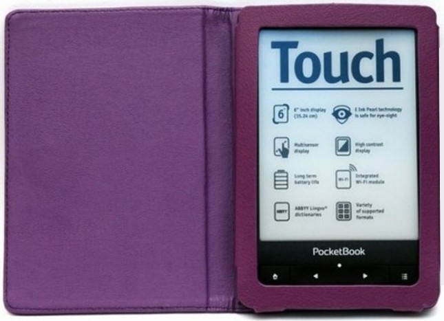 FORTRESS FT170 - Obal na čtečku Pocketbook 614 / 615 / 622 / 623 / 624 / 625 / 626 / 631 / 640 / 641 - fialové, magnet