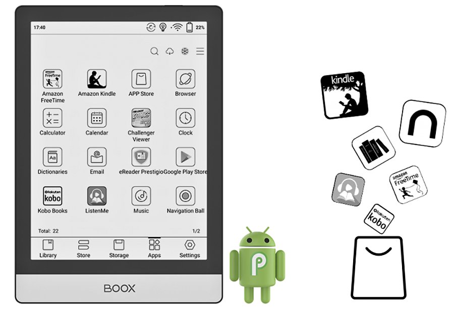 ONYX BOOX POKE 2, 6", 32 GB, Bluetooth, Android 9, E-ink displej, WiFi - černý