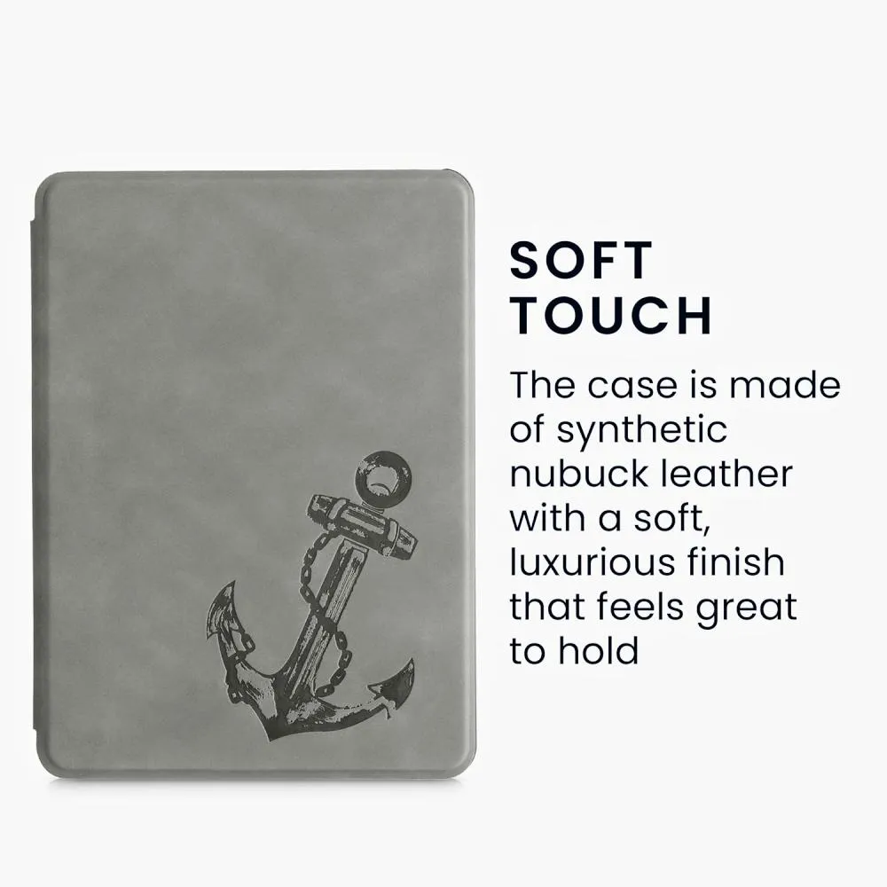 Pouzdro KW Mobile - Vintage Anchor -  KW5625709 - pro Amazon Kindle Paperwhite 5 (2021) - šedé