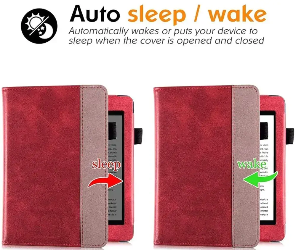 Fortress FT4025 Premium - pouzdro se stojánkem pro Amazon Kindle Paperwhite 5 (2021) - červené/šedé, magnet, AutoSleep