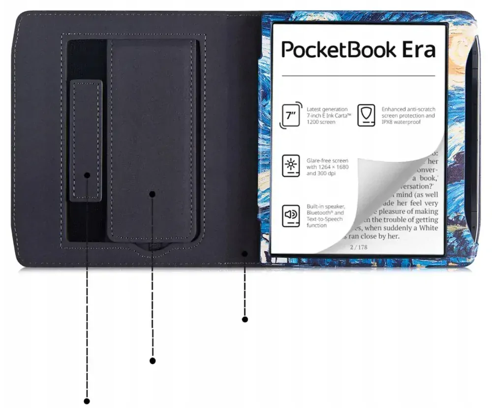 Fortress FT4033 - pouzdro se stojánkem pro Pocketbook 700 Era - motiv Gogh, magnet, AutoSleep