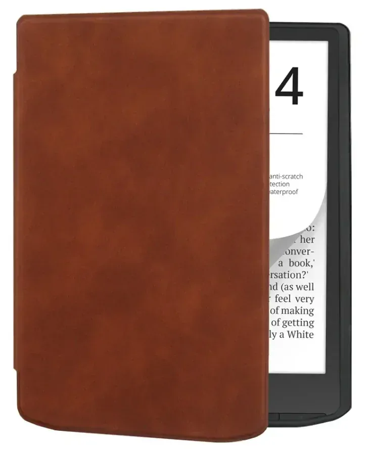 Pouzdro Durable Lock DL4041, obal na Pocketbook 743G InkPad 4 a Pocketbook 743C InkPad Color (2/3) - hnědé, magnetické zavírání, AutoSleep
