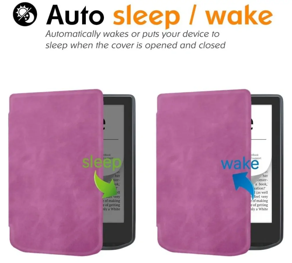 Armori Trimer T054, pouzdro pro Pocketbook 629 Verse / 634 Verse Pro - magnetické zavírání, AutoSleep, fialové