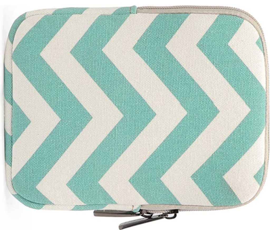 ARMORI Zipper Z074 - motiv Zigzag Green - Univerzální pouzdro pro čtečky 6" - textilní, zip