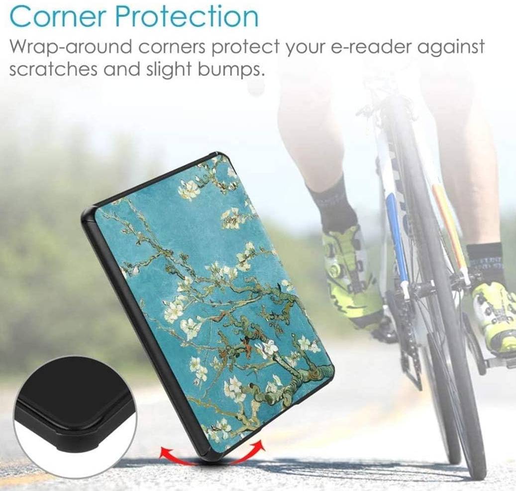 Armori Trimer T093, pouzdro pro Amazon Kindle 4/5 - magnetické zavírání, motiv Blue Garden