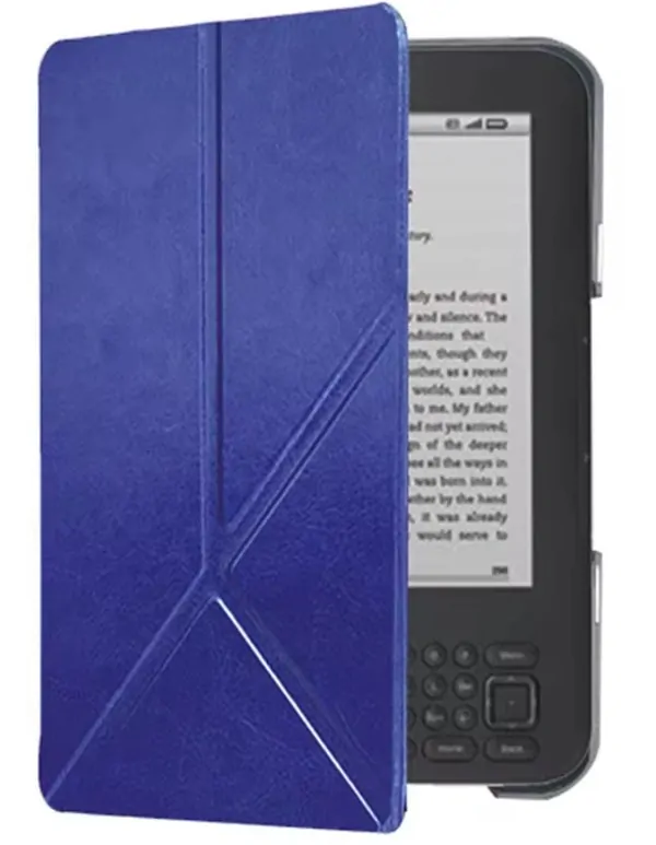 ARMORI STANDER S164, pouzdro se stojánkem Origami pro Amazon Kindle 3 Keyboard - tmavě modré