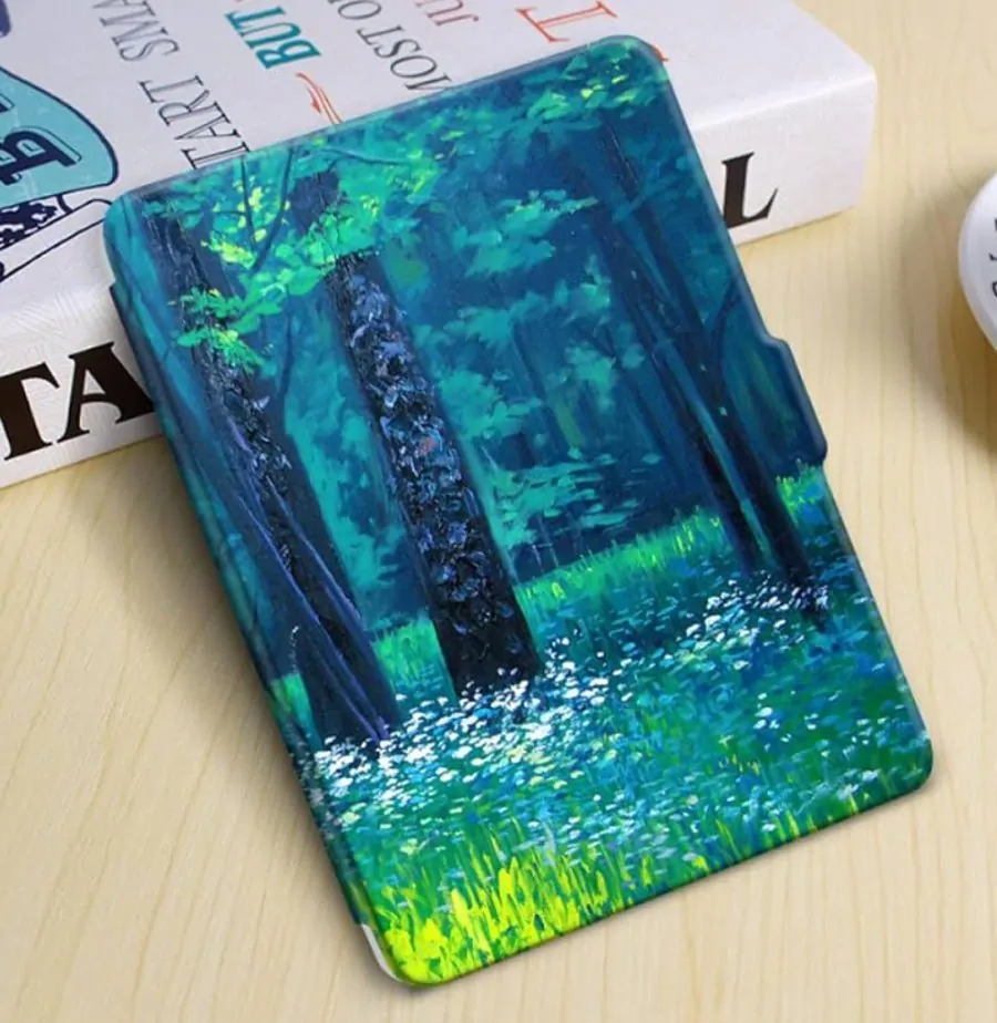 Armori Trimer T182, pouzdro pro Pocketbook 616/617/618/627/628/632/633 - magnetické zavírání, AutoSleep, motiv Green Forest