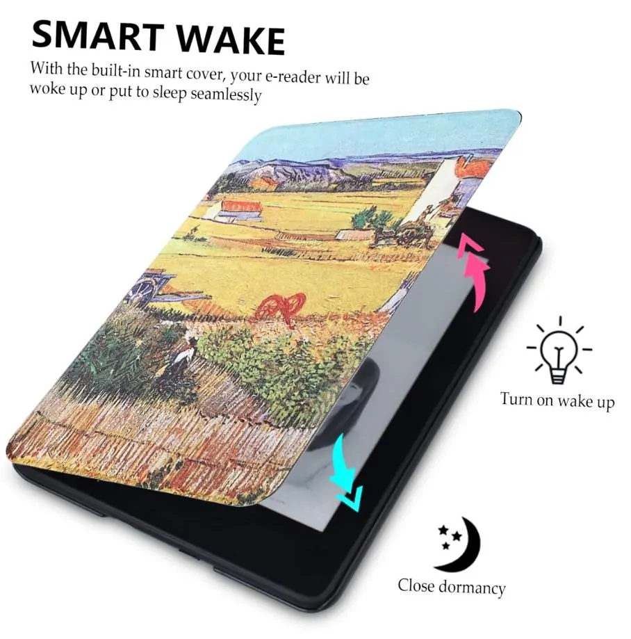 Armori Trimer T186, pouzdro pro Pocketbook 616/617/618/627/628/632/633 - magnetické zavírání, AutoSleep, motiv Village