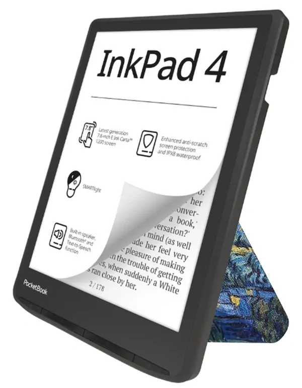 ARMORI STANDER S192, pouzdro se stojánkem Origami pro Pocketbook 743 G/C/K3 (InkPad4, Color 2, Color 3) - motiv Gogh