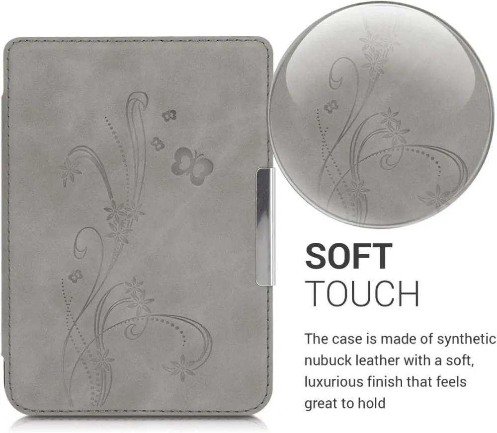 Pouzdro KW Mobile - Butterfly Tendril - KW4897501 - pro Amazon Kindle Paperwhite 4 (2018) - šedé