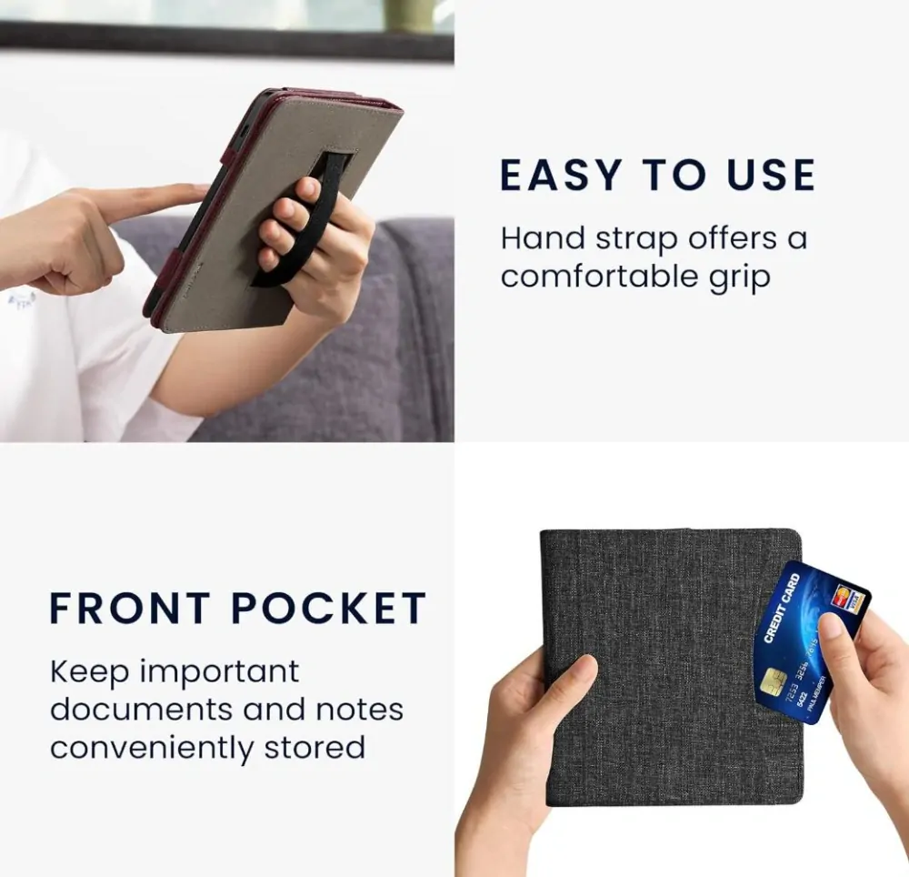 Pouzdro KW Mobile - Fabric Grey - KW5971719 - pro Amazon Kindle Oasis 2/3 - šedé