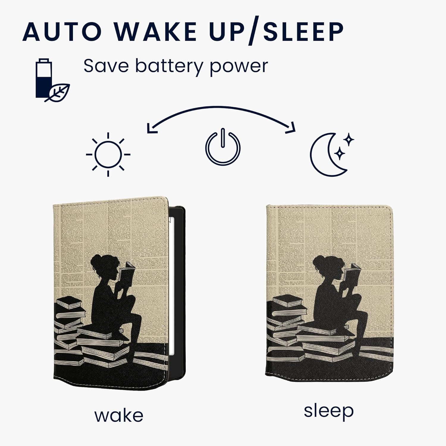 Pouzdro KW Mobile - Girl And Books Handstrap - 23SE002C - pro Pocketbook 629 Verse / 634 Verse Pro / Color