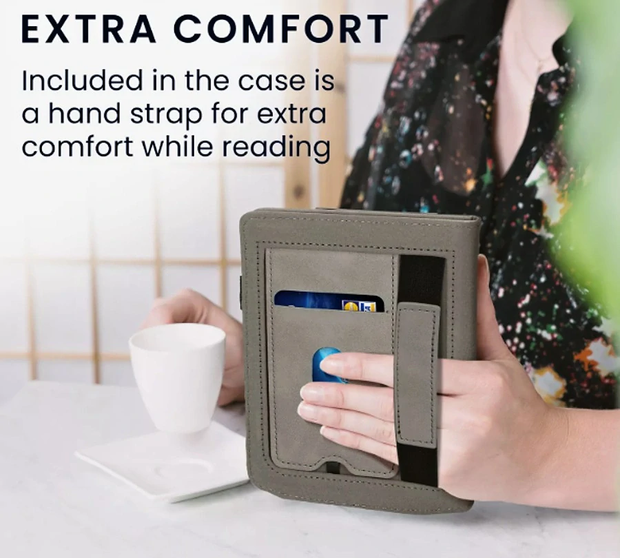 Pouzdro KW Mobile - Brushed Heart - 23SF002C - pro Pocketbook 629 Verse / 634 Verse Pro / Color - šedé