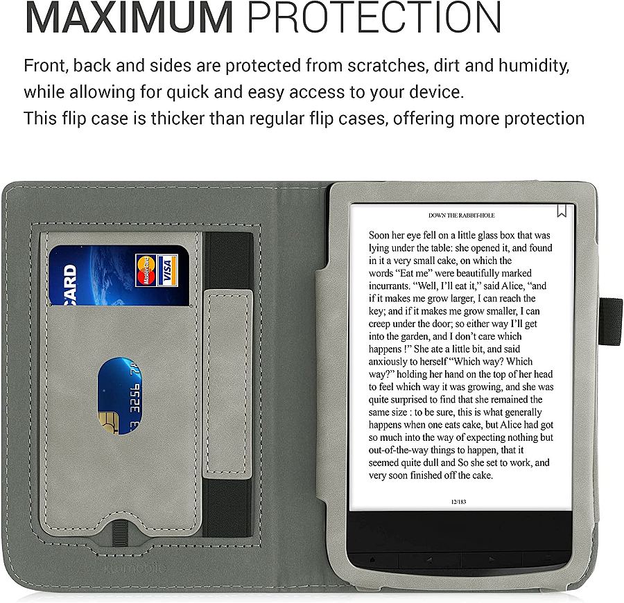 Pouzdro KW Mobile - Travel Outline - KW5481705 - pro Pocketbook 616/617/627/628/632/633 - šedé