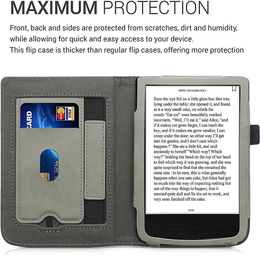 Pouzdro KW Mobile - Brushed Heart - KW5481704 - pro Pocketbook 616/617/627/628/632/633 - šedé