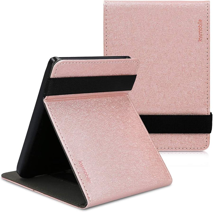 Pouzdro KW Mobile - Case with Strap Stand - KW4728881 - pro Pocketbook 616/617/627/628/632/633 - barva růžová, zlatá