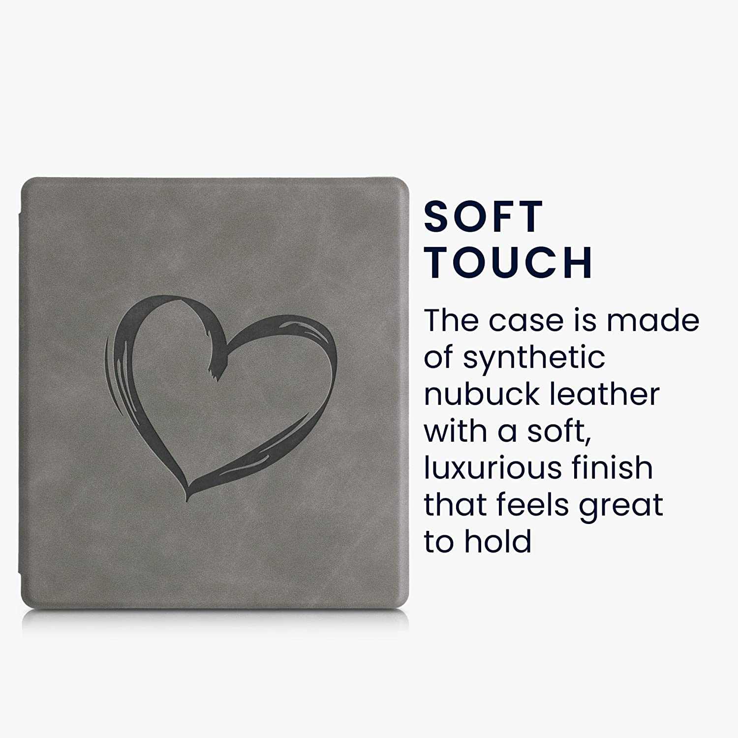Pouzdro KW Mobile - Brushed Heart - KW5697202 - pro Amazon Kindle Oasis 2/3 - šedé