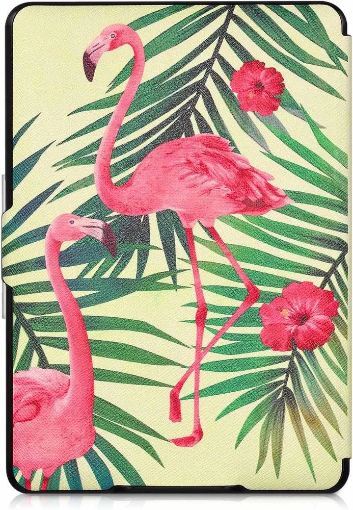 Pouzdro KW Mobile - Flamingos & Palm Trees - KW2582427 - pro Amazon Kindle Paperwhite 1/2/3 - světle zelené