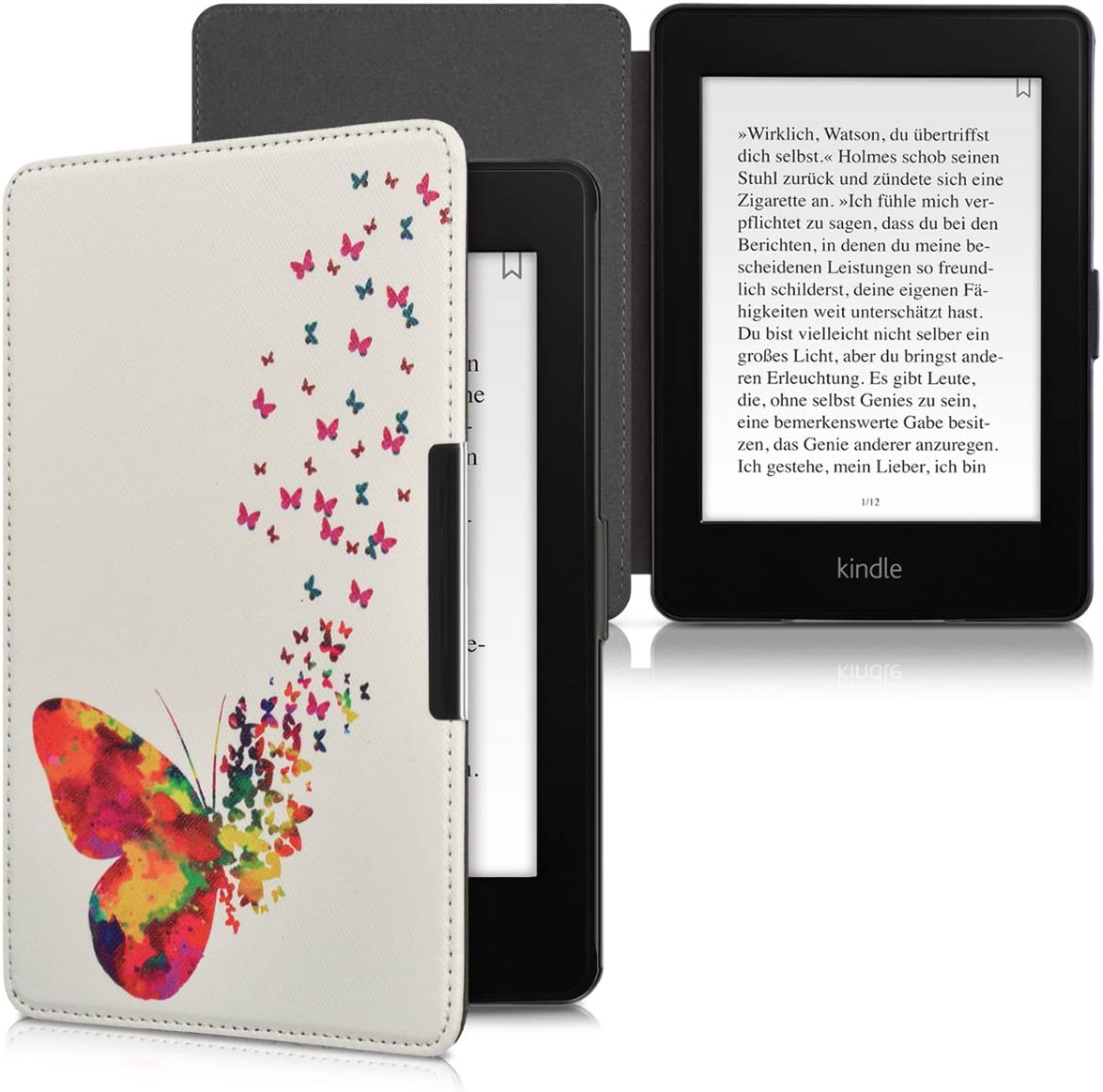 Pouzdro KW Mobile - Butterfly Swarm - KW2811840 - pro Amazon Kindle Paperwhite 1/2/3 - bílé