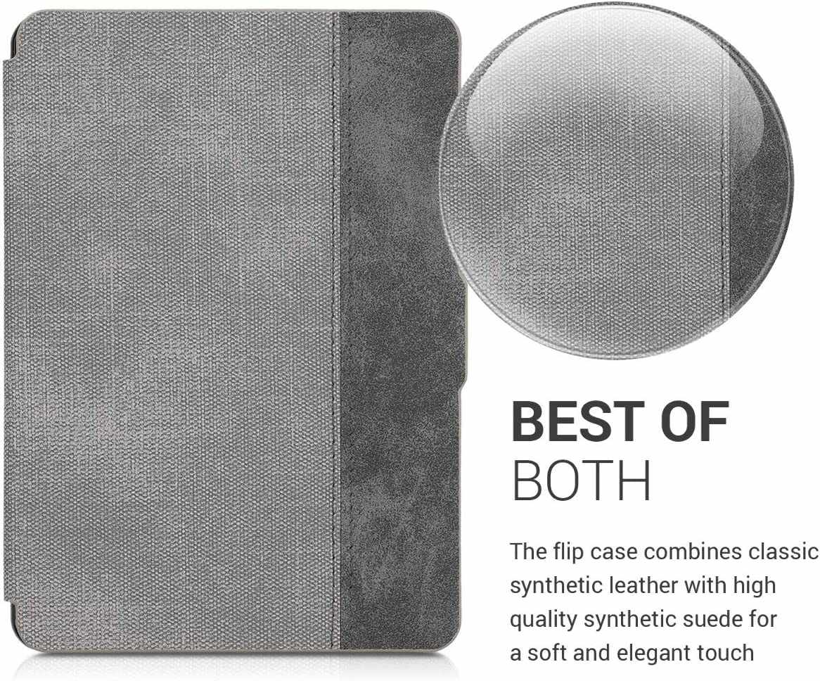 Pouzdro KW Mobile Felt Leather - KW5021501 - pro Amazon Kindle Paperwhite 1/2/3 - šedá, černá