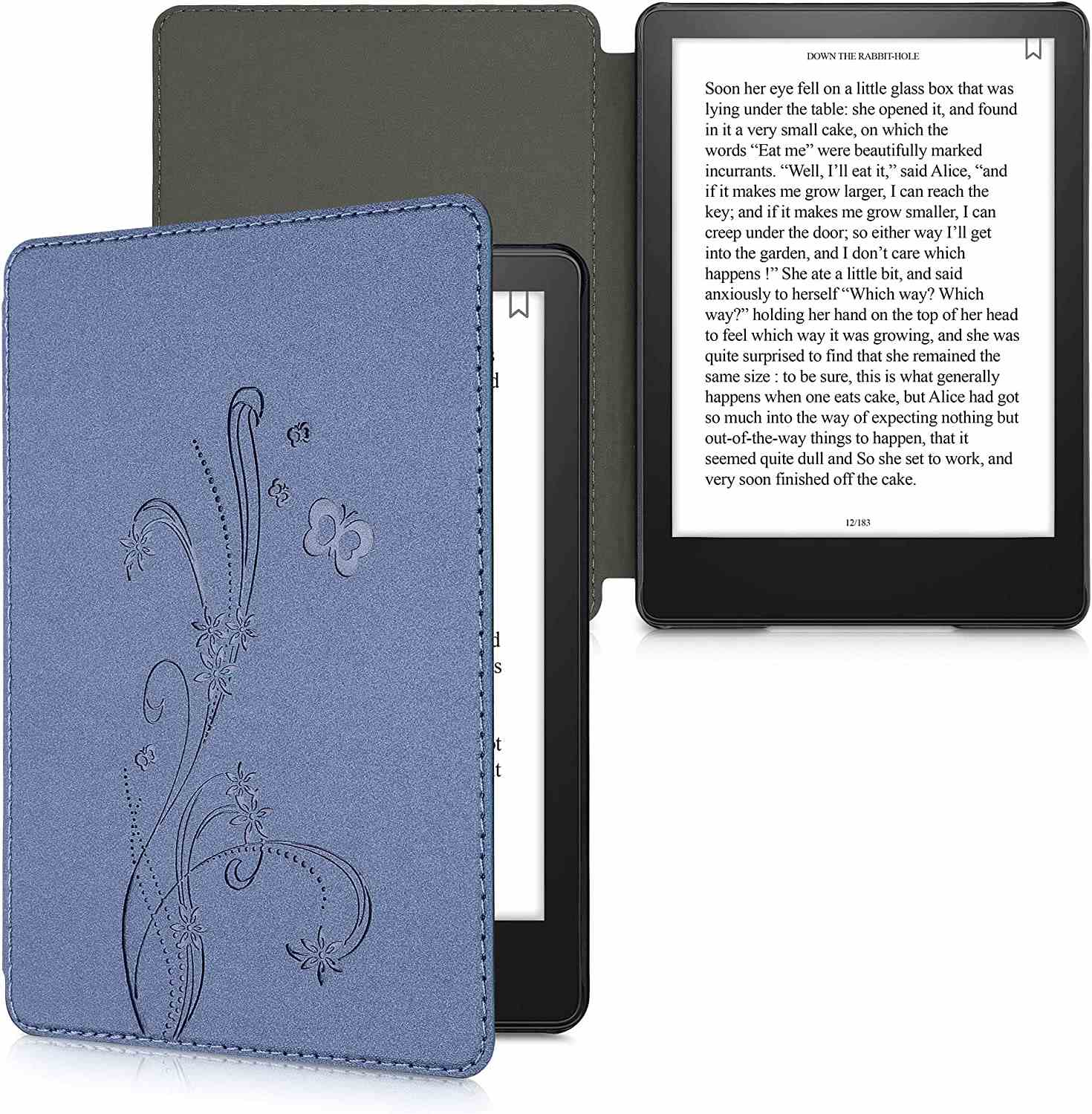 Pouzdro KW Mobile - Butterfly Tendril - KW5625603 - pro Amazon Kindle Paperwhite 5 (2021) - modré