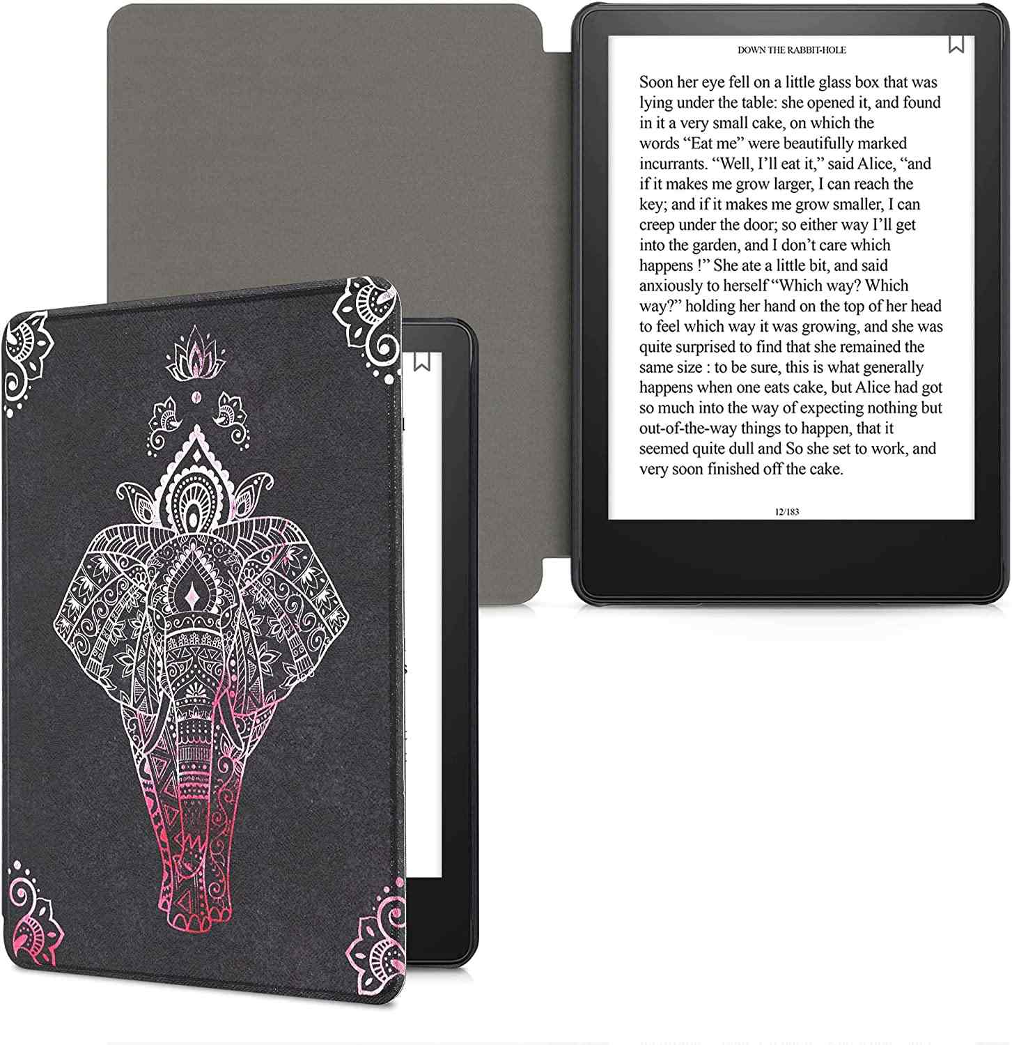 Pouzdro KW Mobile - Elephant Sketch - KW5625610 - pro Amazon Kindle Paperwhite 5 (2021) - antracitové