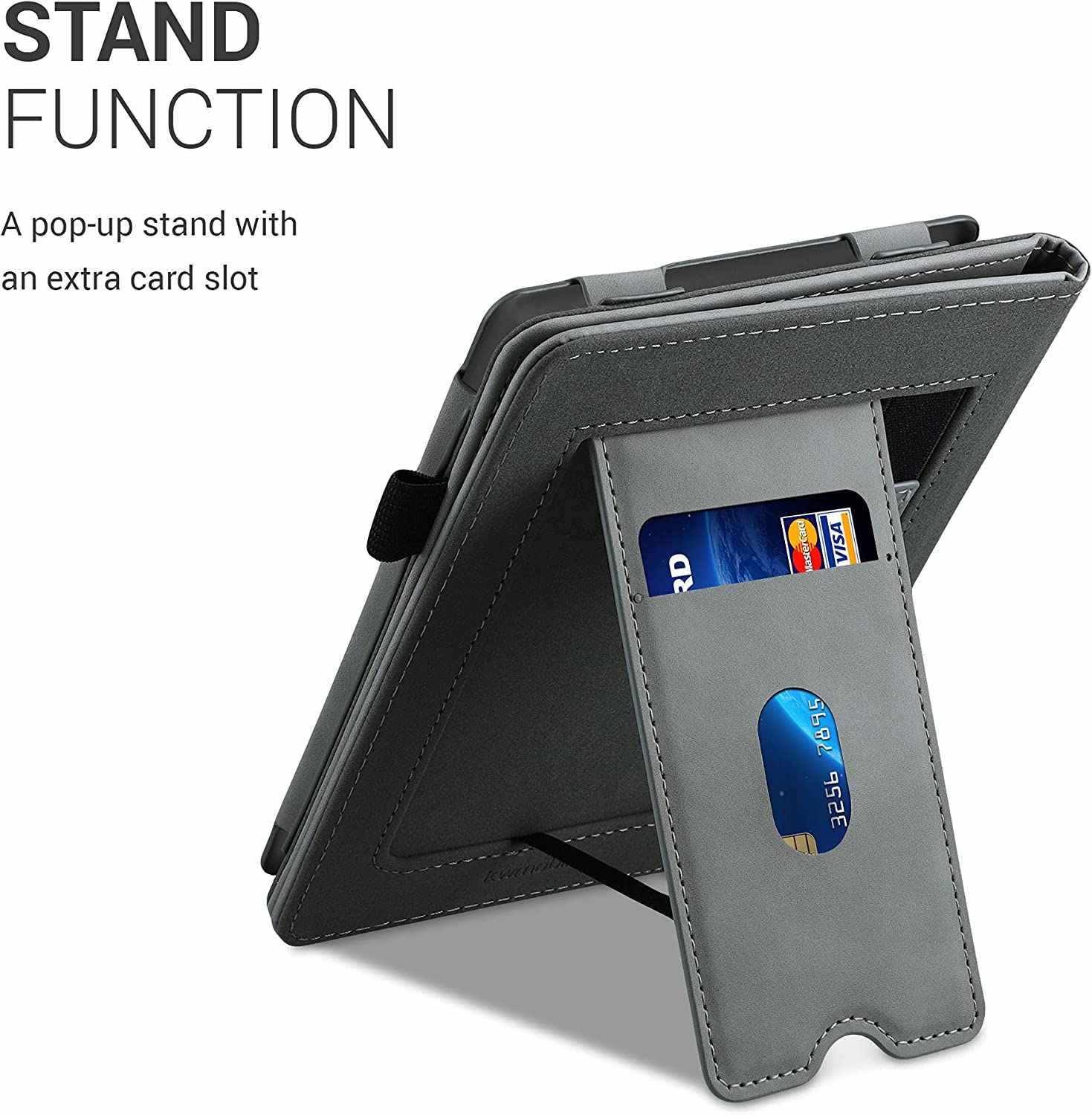 Pouzdro KW Mobile - Brushed Heart - KW5022203 - pro Amazon Kindle Paperwhite 4 (2018) - šedé