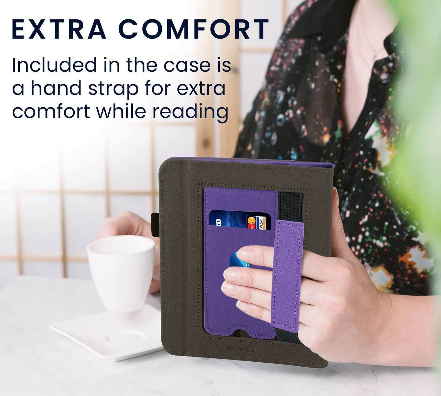 Pouzdro KW Mobile Double Leather - KW5626105 - pro Amazon Kindle Paperwhite 5 (2021) - šedá, fialová