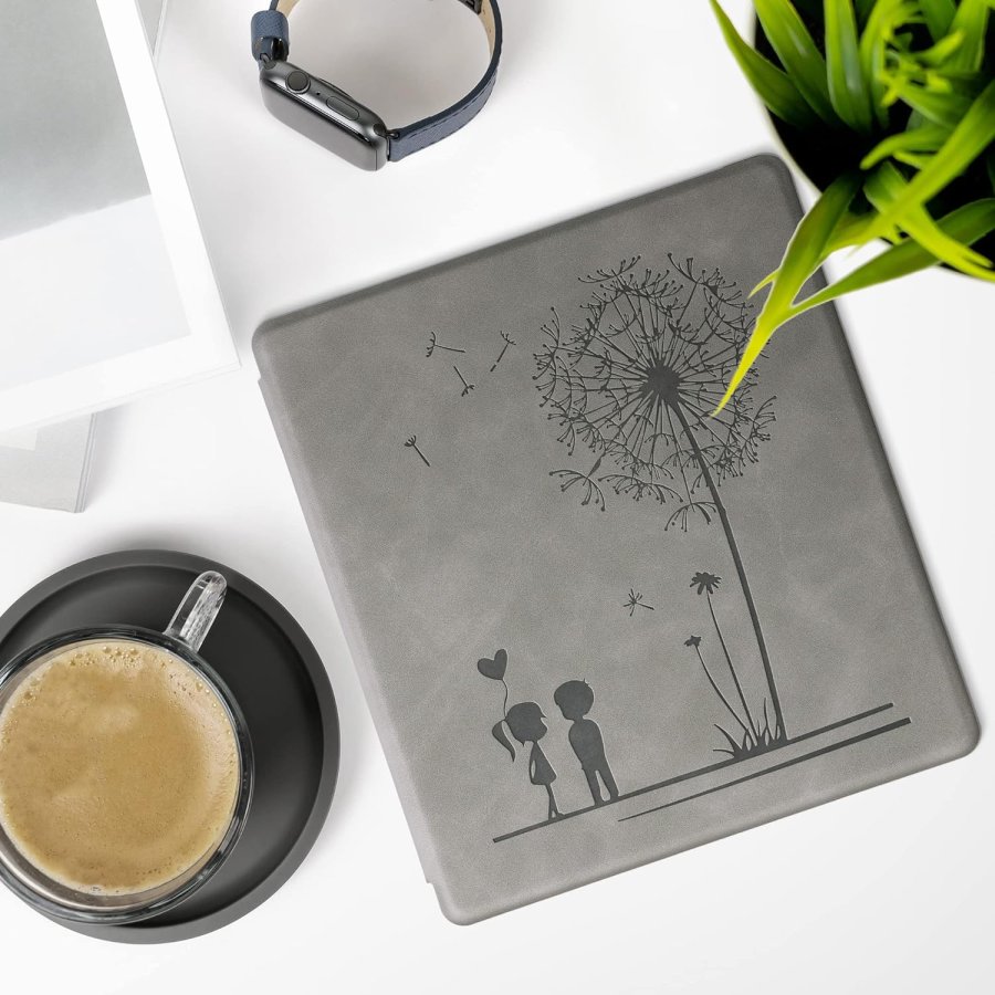 Pouzdro KW Mobile - Dandelion Love - KW5697201 - pro Amazon Kindle Oasis 2/3 - šedé