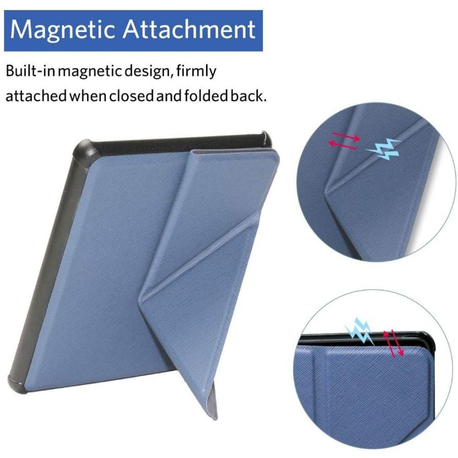 Pouzdro Origami Durable Lock pro Pocketbook 614 / 615 / 624 / 625 / 626 - tmavě modré, stojánek, magnet