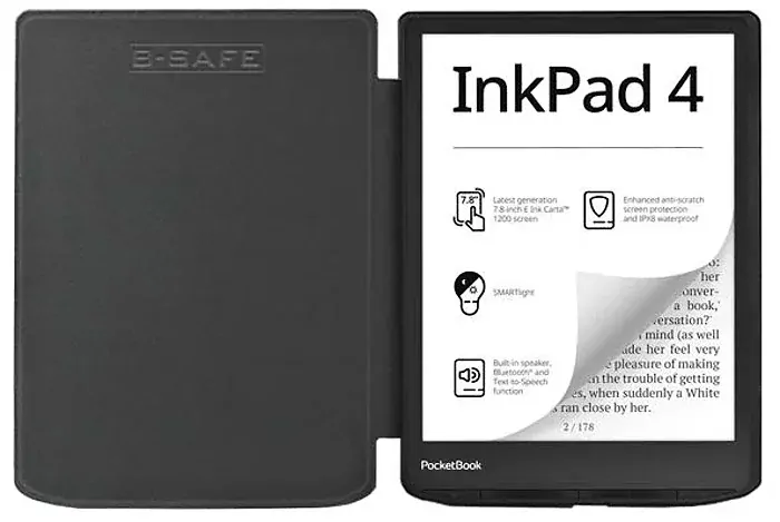 Pouzdro B-SAFE LOCK 3478, obal na Pocketbook 743G InkPad 4 a Pocketbook 743C InkPad Color 2 - červené, magnetické zavírání, AutoSleep