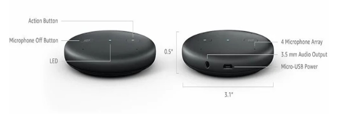 Amazon Echo Input - hlasový asistent, černý