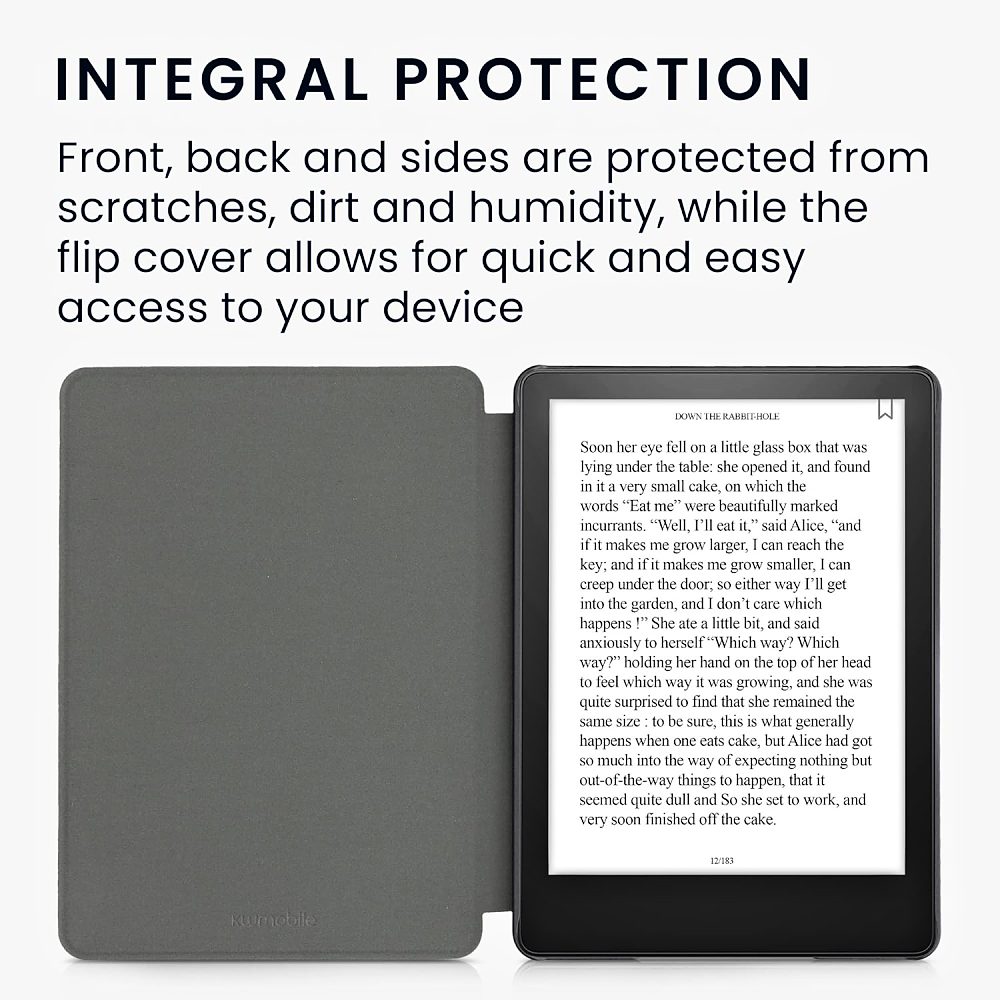 Pouzdro KW Mobile - Suede Brushed Heart - KW5625806 - pro Amazon Kindle Paperwhite 5 (2021) - šedé