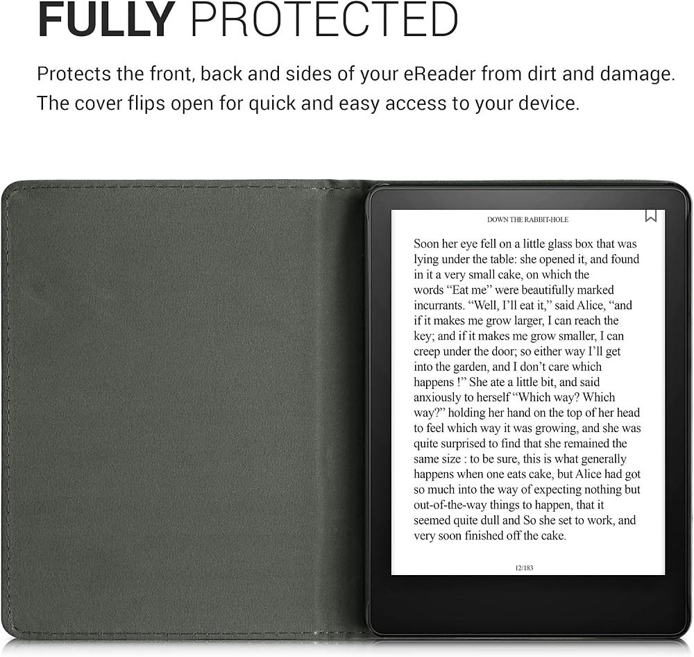 Pouzdro KW Mobile - Leather And Canvas - KW5715701 - pro Amazon Kindle Paperwhite 5 (2021) - hnědé, černé