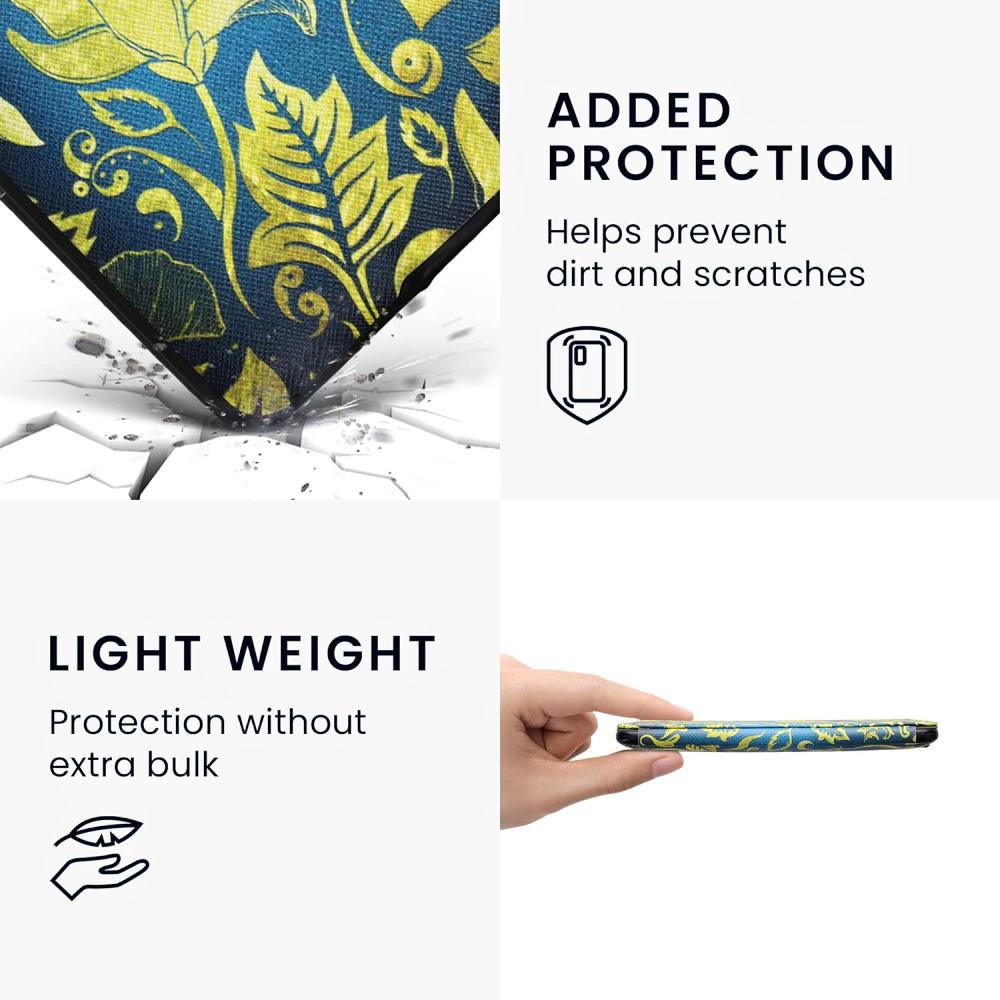 Pouzdro KW Mobile - Gold Flowers - KW4556948 - pro Amazon Kindle Paperwhite 1/2/3 - vícebarevné