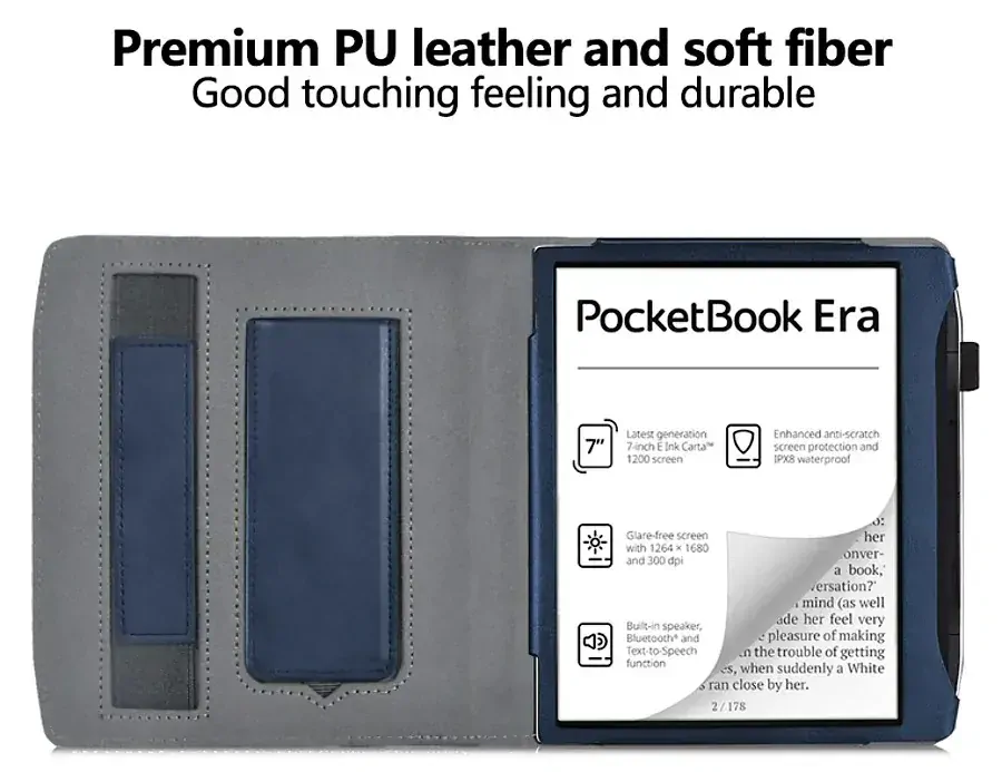 Fortress FT4031 - pouzdro se stojánkem pro Pocketbook 700 Era - tmavě modré, magnet, AutoSleep