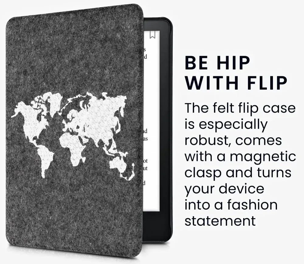 Pouzdro KW Mobile Felt Travel Outline - KW6075201 - pro Amazon Kindle Oasis 2/3 - černé