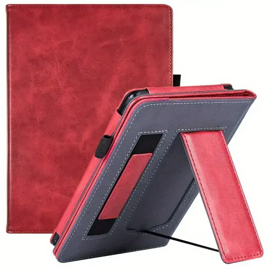 Fortress FT4004 - pouzdro se stojánkem pro Pocketbook 743 (G/C/K) - červené, magnet, AutoSleep