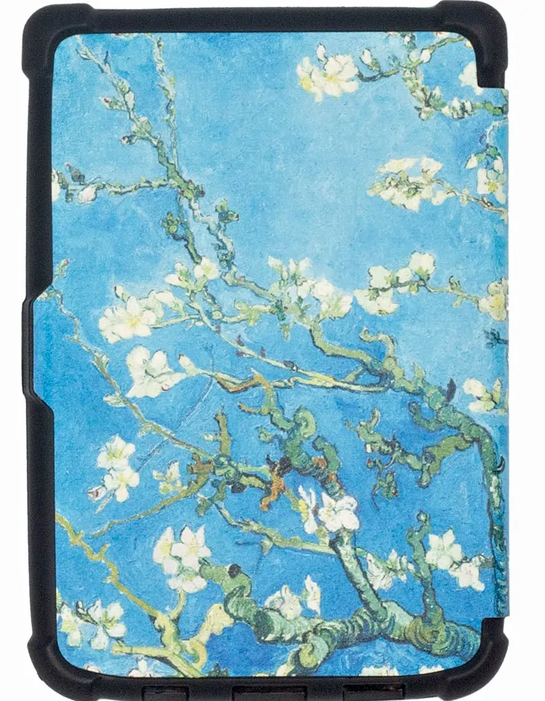 Origami Durable Lock ODL-107 pouzdro pro Pocketbook 616 / 617 / 618 / 627 / 628 / 632 / 633 - motiv Blue Garden, stojánek, magnet