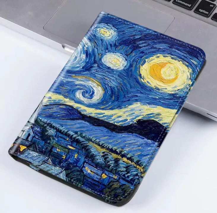 ARMORI Holder T048 - pouzdro se stojánkem pro Pocketbook 629/634 Verse (Pro) - motiv Gogh, magnet, AutoSleep