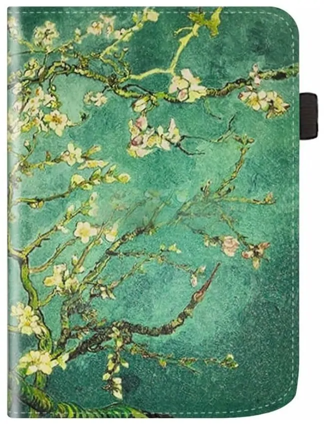 ARMORI Holder T050 - pouzdro se stojánkem pro Pocketbook 629/634 Verse (Pro) - motiv Blue Garden, magnet, AutoSleep