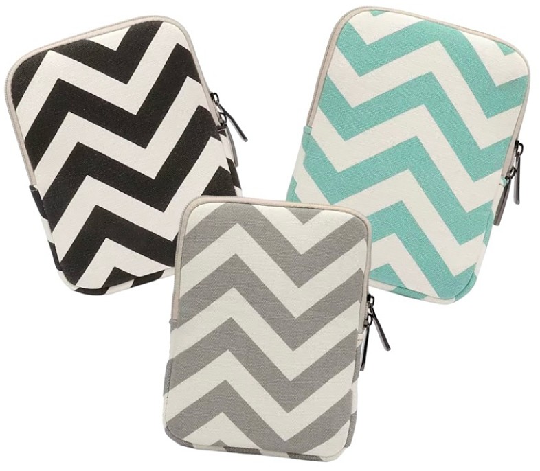 ARMORI Zipper Z074 - motiv Zigzag Green - Univerzální pouzdro pro čtečky 6" - textilní, zip