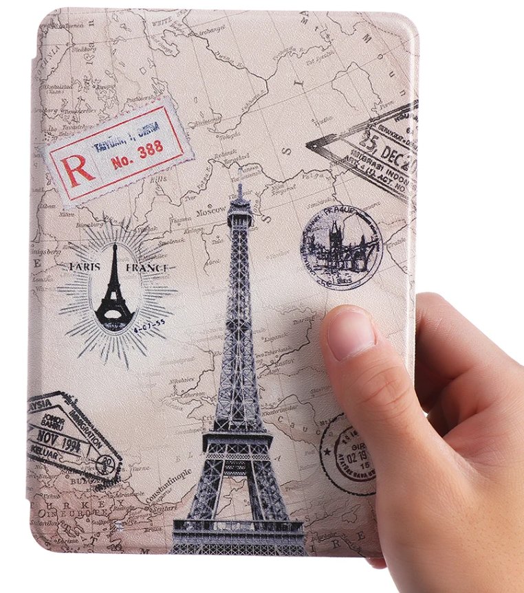 Armori Trimer T094, pouzdro pro Amazon Kindle 4/5 - magnetické zavírání, motiv Paris